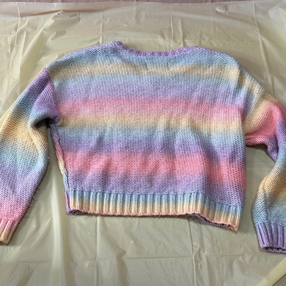 Girls Justice Colorful Cable Knit Sweater size 10 - Picture 5 of 5